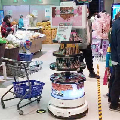 思嵐科技智慧貨架機(jī)器人已應(yīng)用于生鮮、超市等地